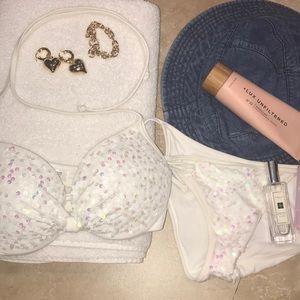 Set Bikini Victoria's Secret – Top XS/S/M + Bottom Vita Alta Cheeky (Rosa/Blu) NUOVO